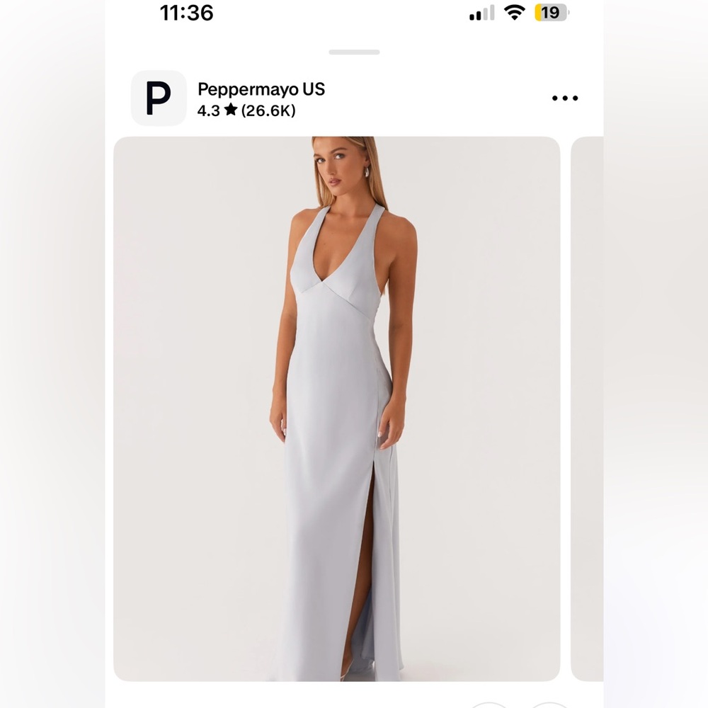 Peppermayo Soft Gray Backless Dress